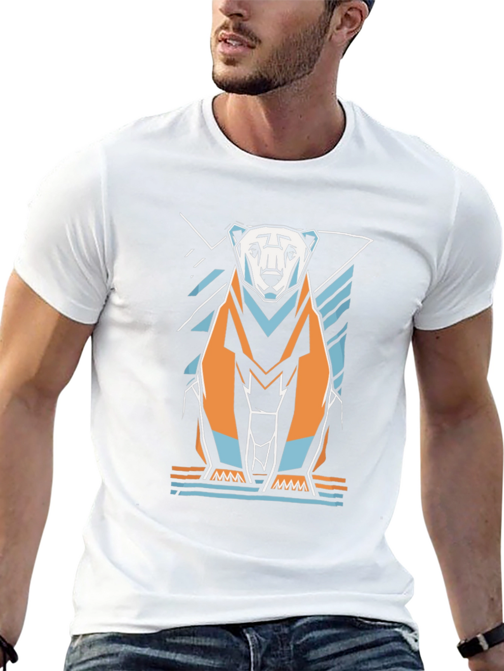 Geometric Polar Bear Graphic Tee