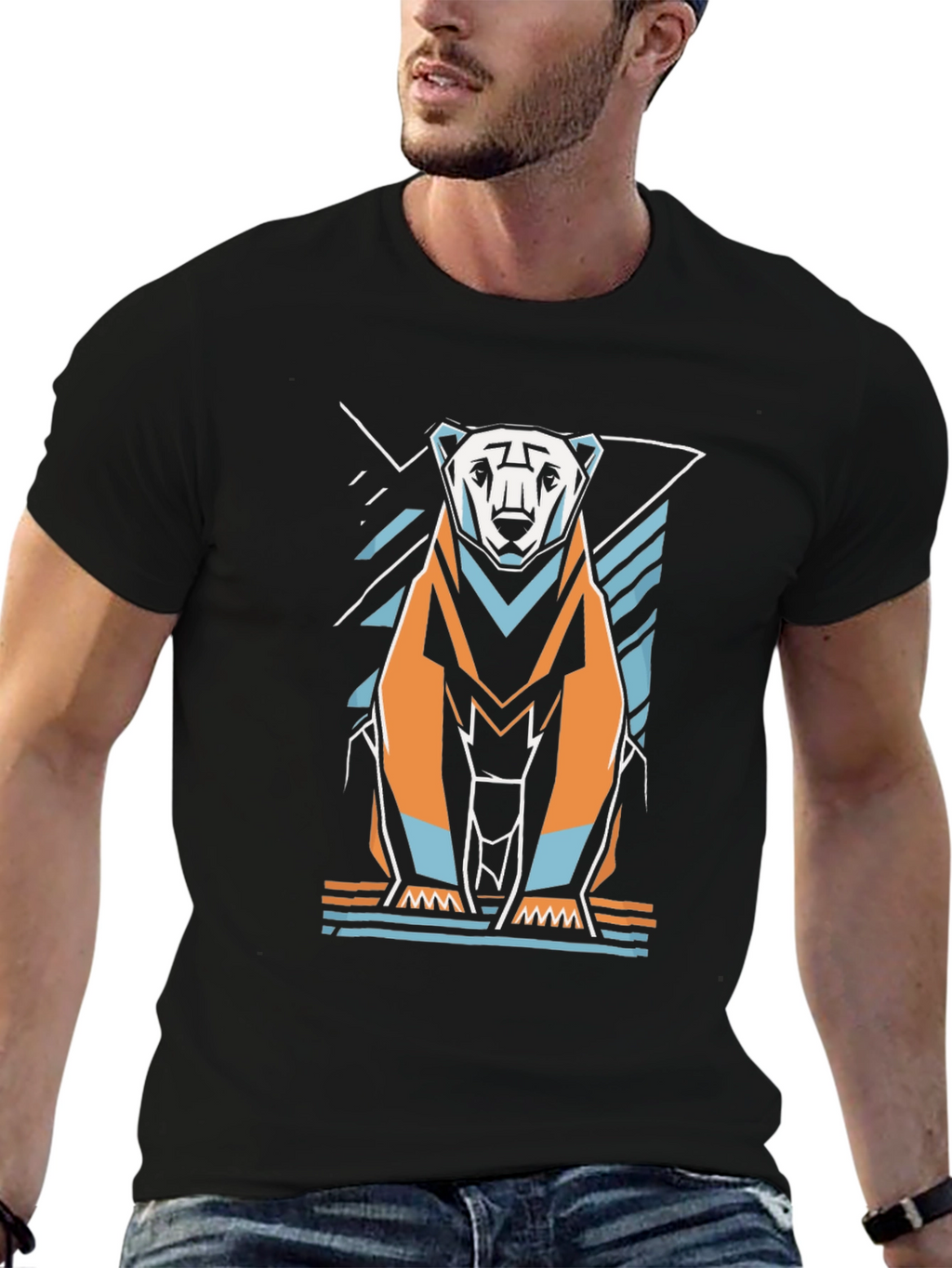 Geometric Polar Bear Graphic Tee