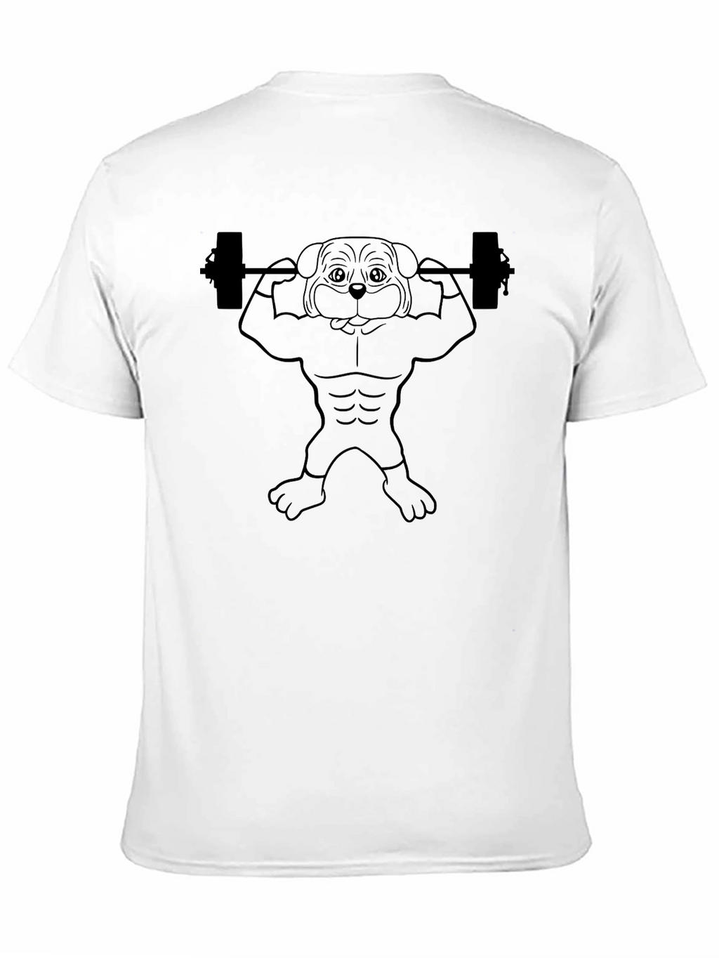 Funny Dog Lifting Weights Graphic T-Shirt