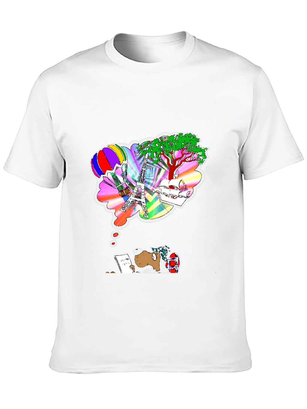 Dreamy Writer Graphic Tee - Eiffel Tower Balloon