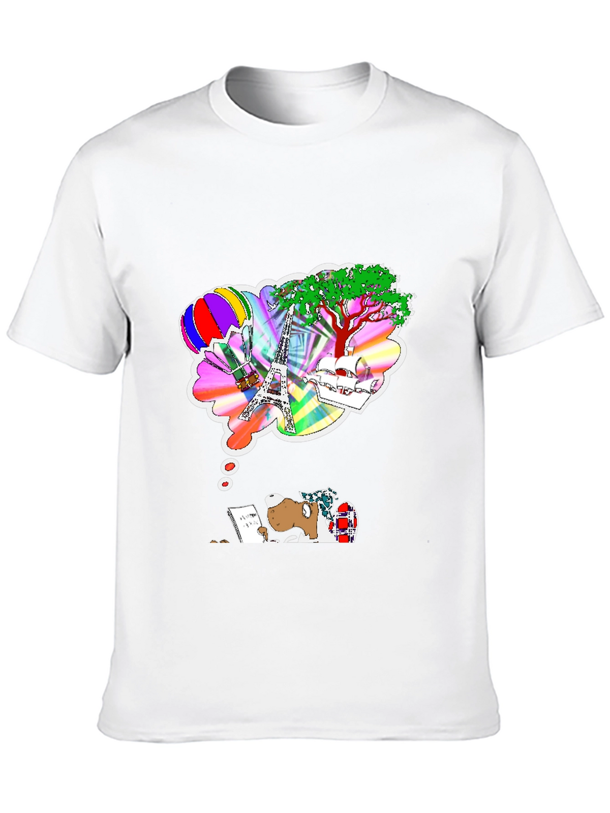Dreamy Writer Graphic Tee - Eiffel Tower Balloon