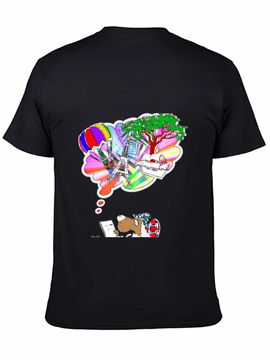 Dreamy Writer Graphic Tee - Eiffel Tower Balloon