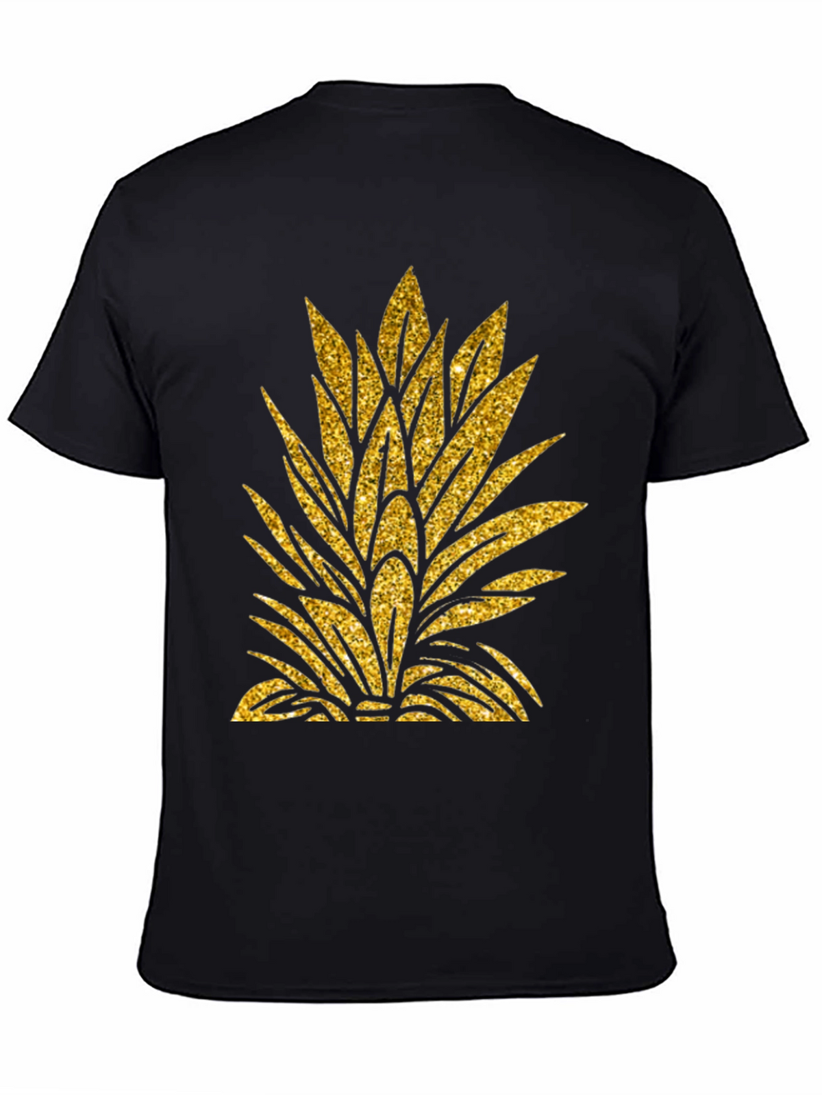 Gold Pineapple Leaf Graphic T-Shirt