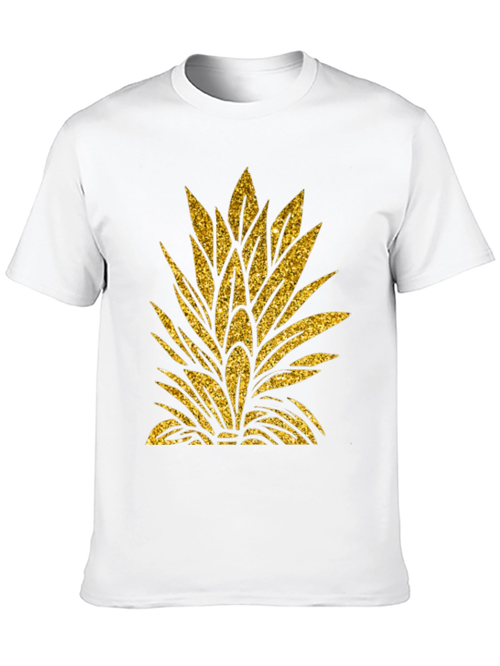 Gold Pineapple Leaf Graphic T-Shirt