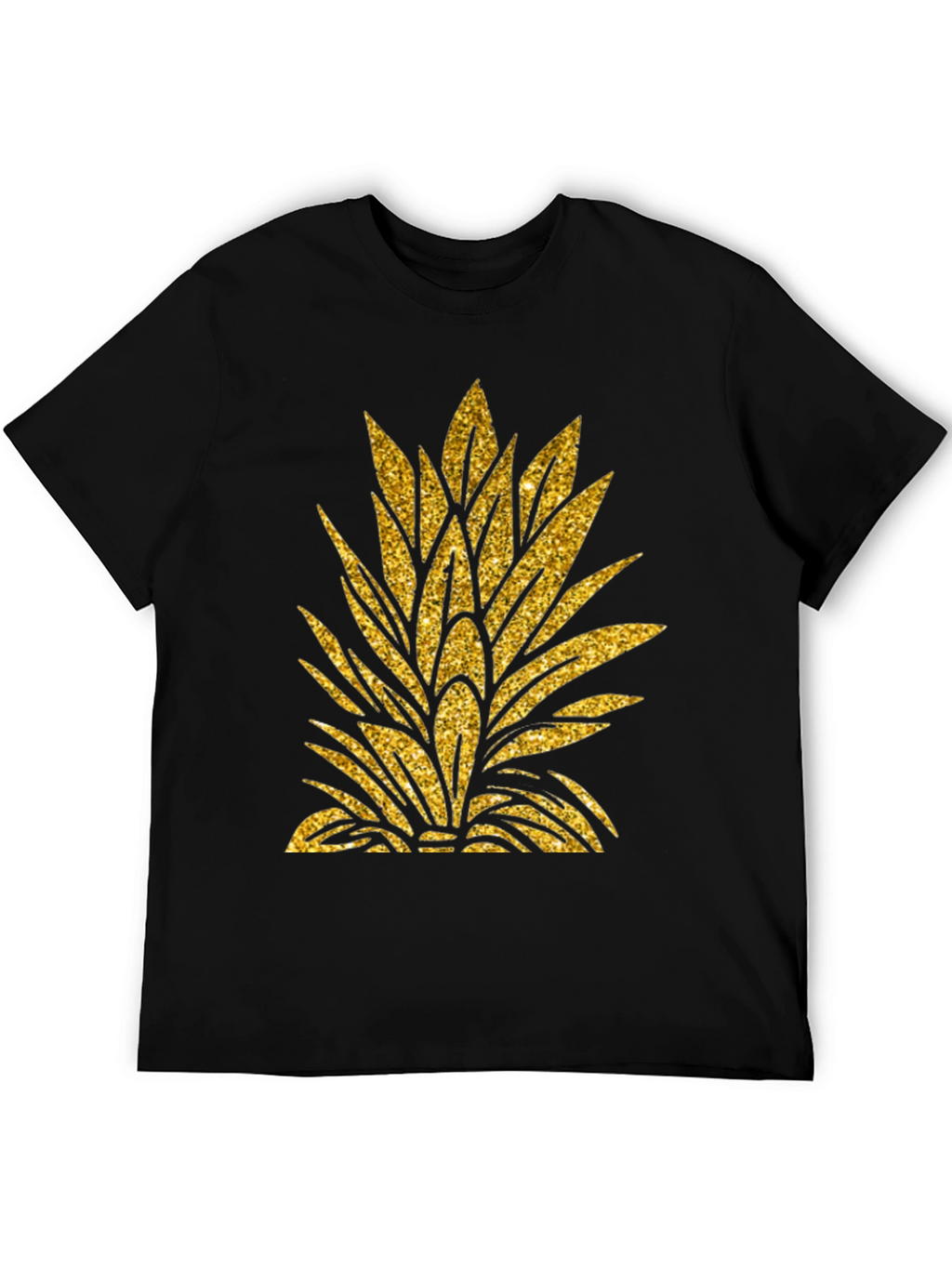 Gold Pineapple Leaf Graphic T-Shirt
