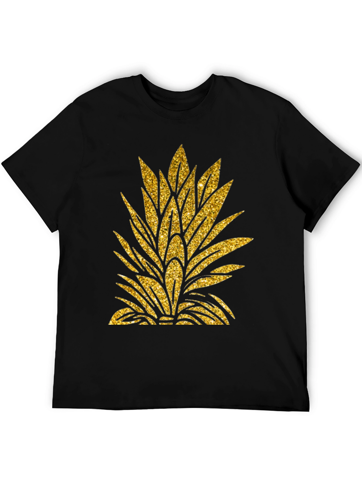 Gold Pineapple Leaf Graphic T-Shirt