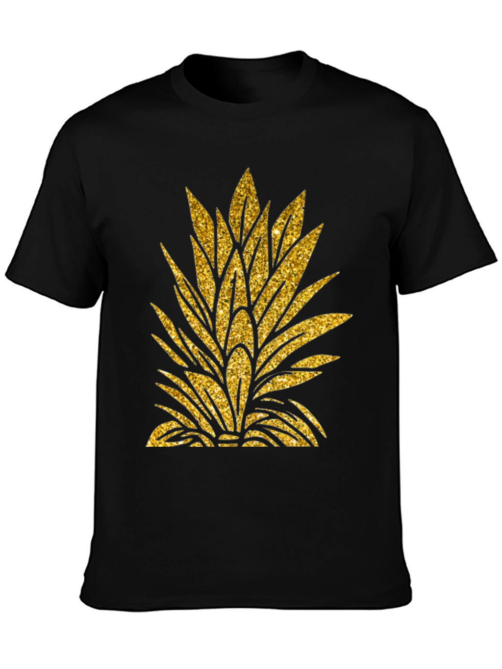 Gold Pineapple Leaf Graphic T-Shirt