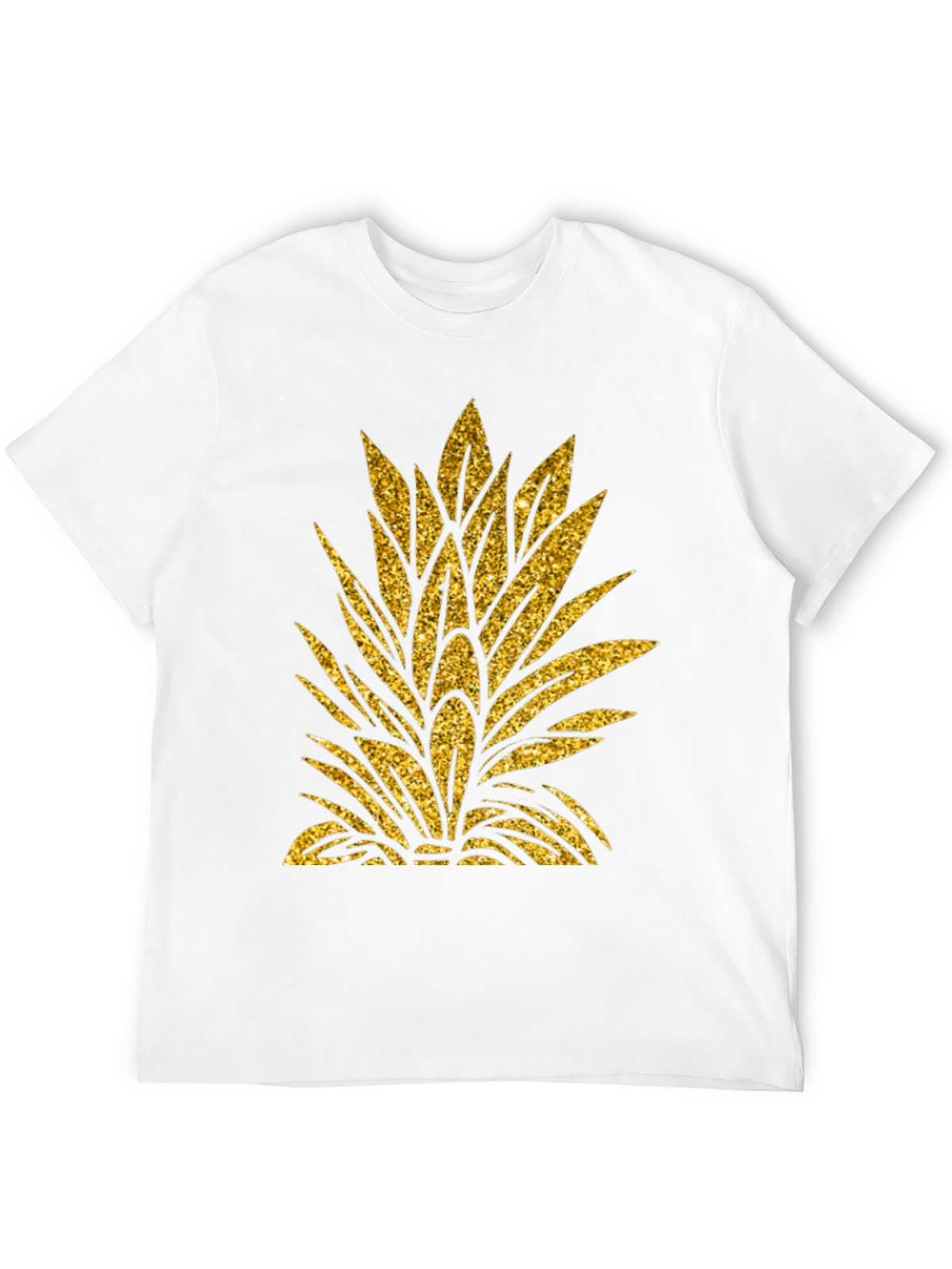 Gold Pineapple Leaf Graphic T-Shirt