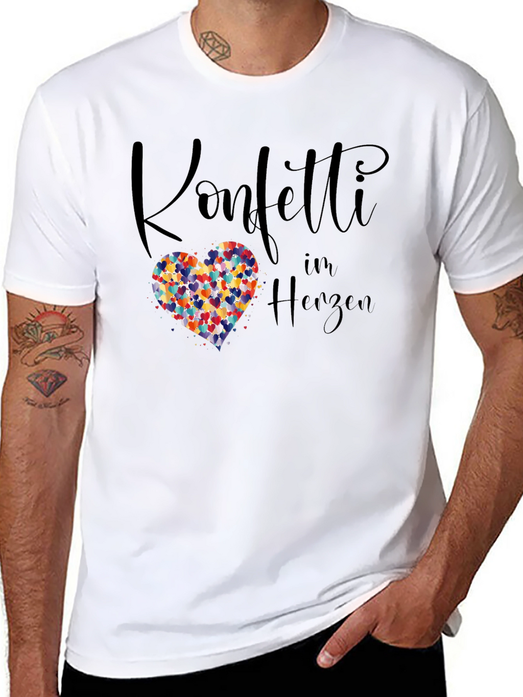 Confetti Heart Graphic Tee - Unisex Cotton T-Shirt