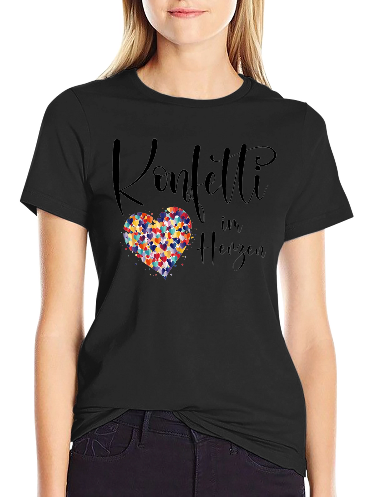 Confetti Heart Graphic Tee - Unisex Cotton T-Shirt