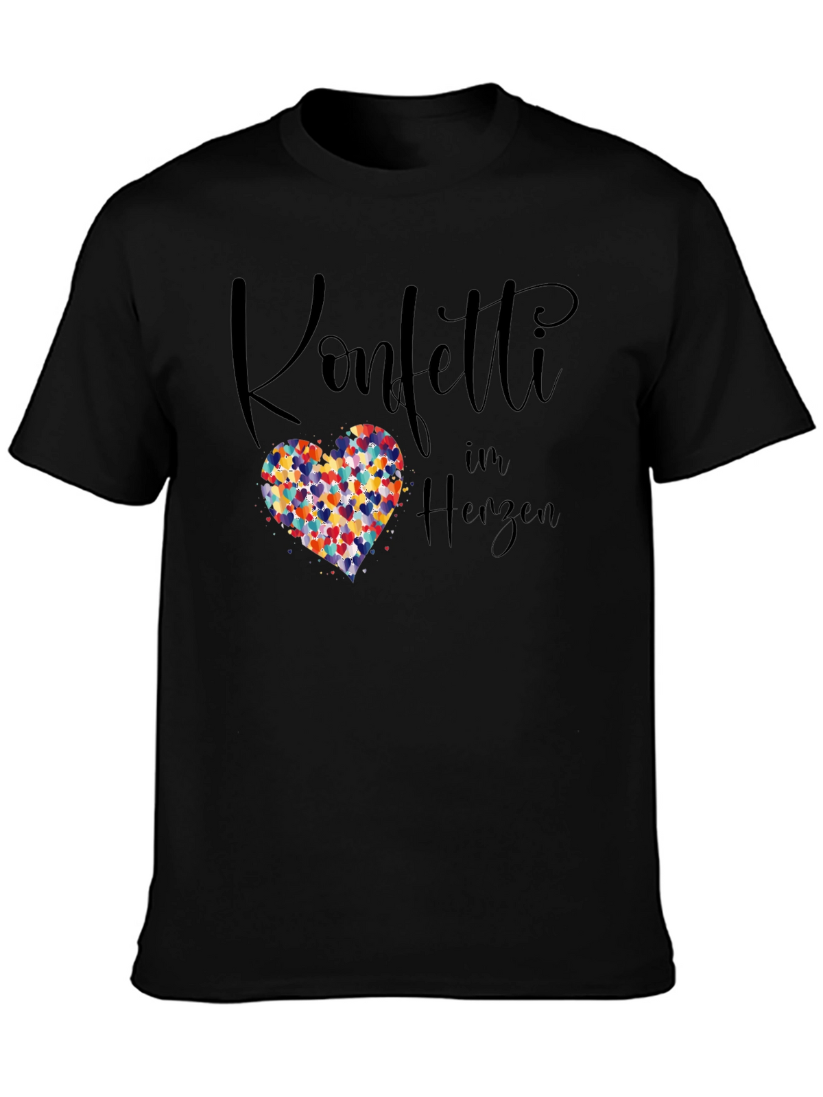 Confetti Heart Graphic Tee - Unisex Cotton T-Shirt