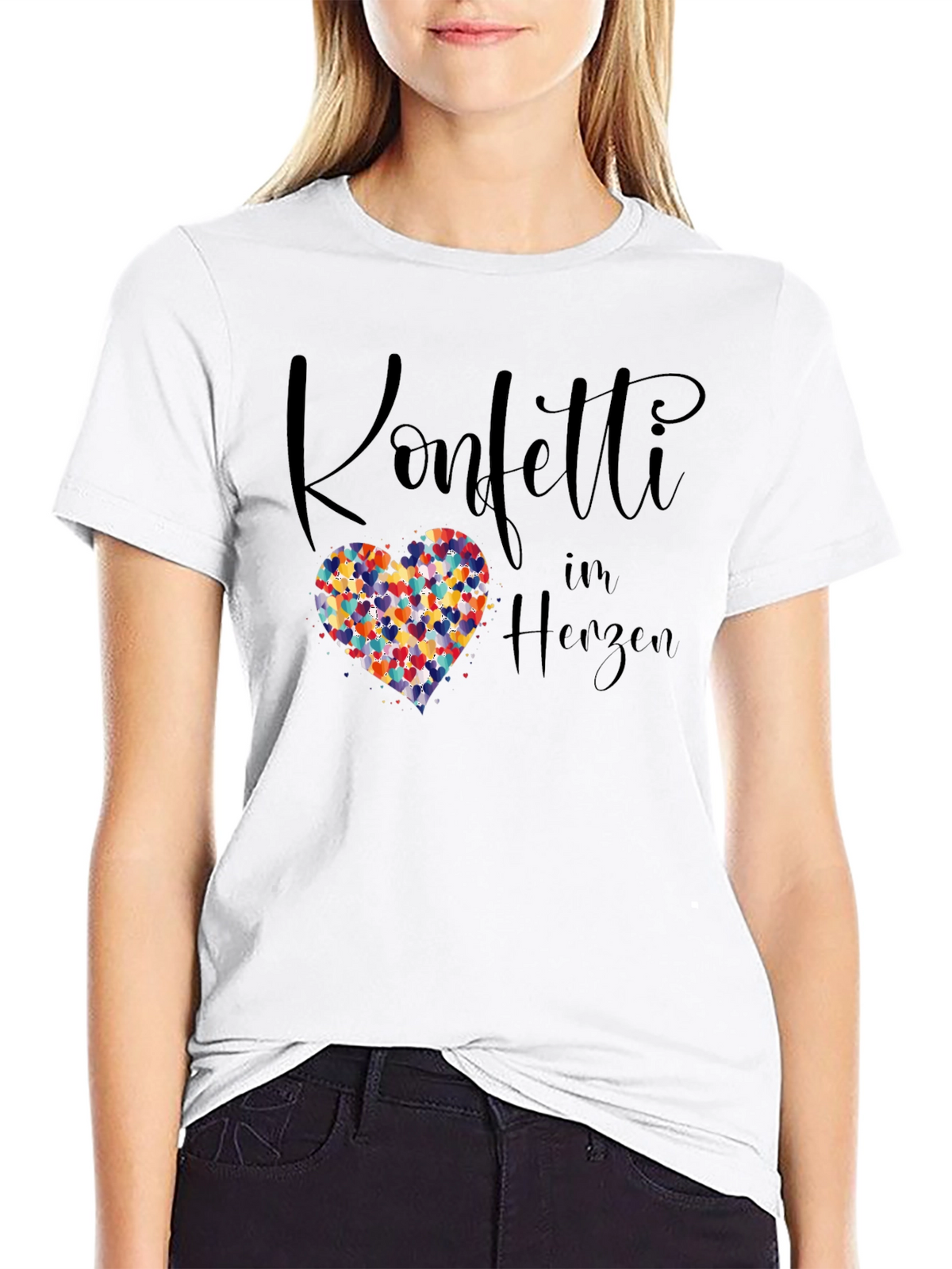 Confetti Heart Graphic Tee - Unisex Cotton T-Shirt