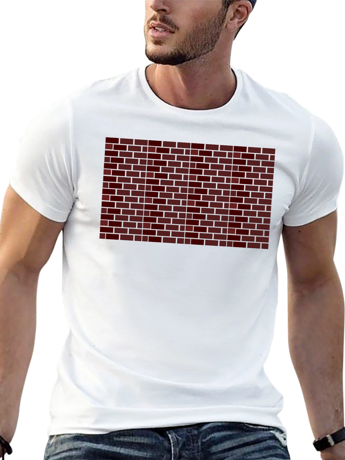 Brick Wall Graphic Print T-Shirt