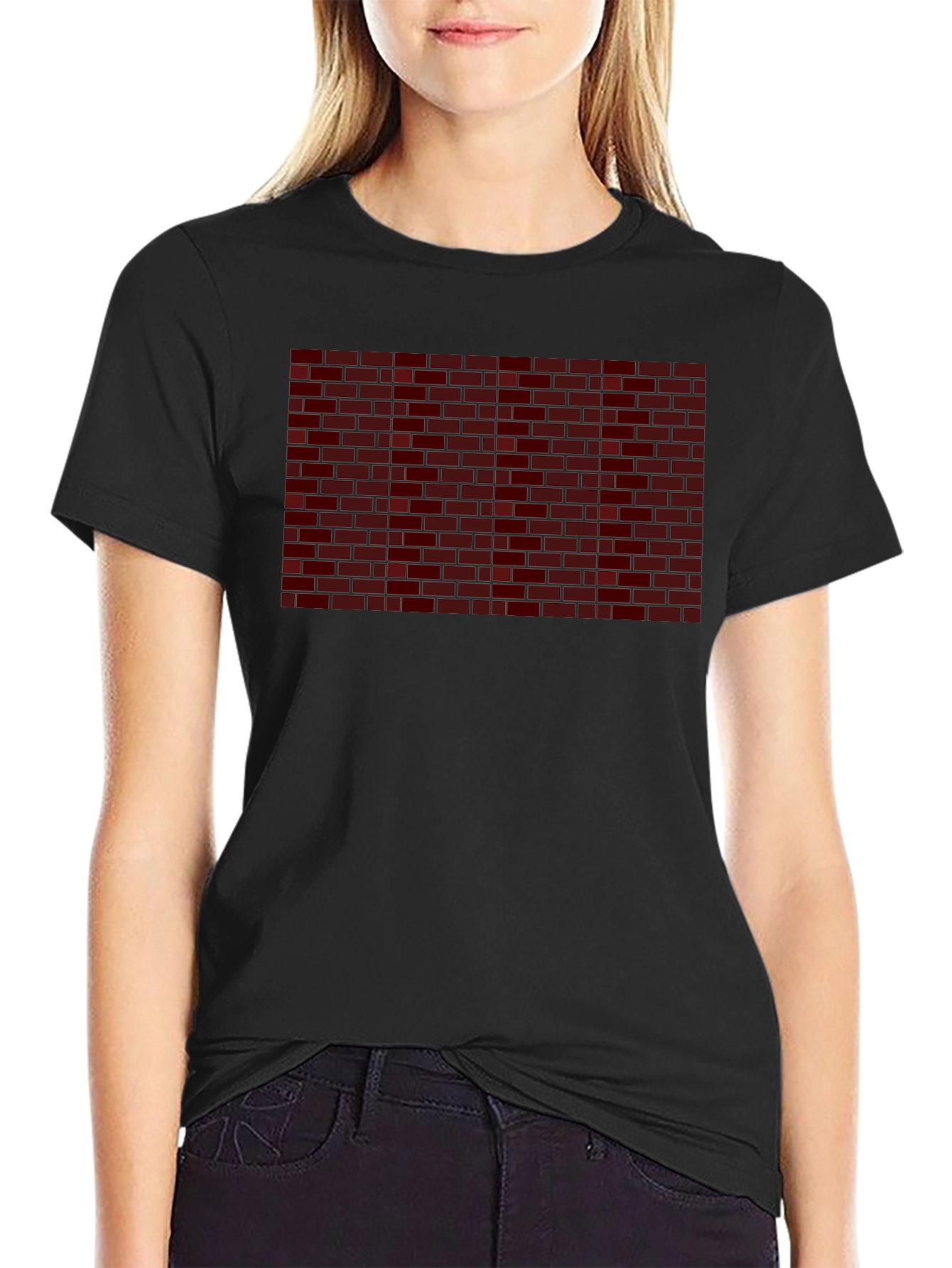 Brick Wall Graphic Print T-Shirt