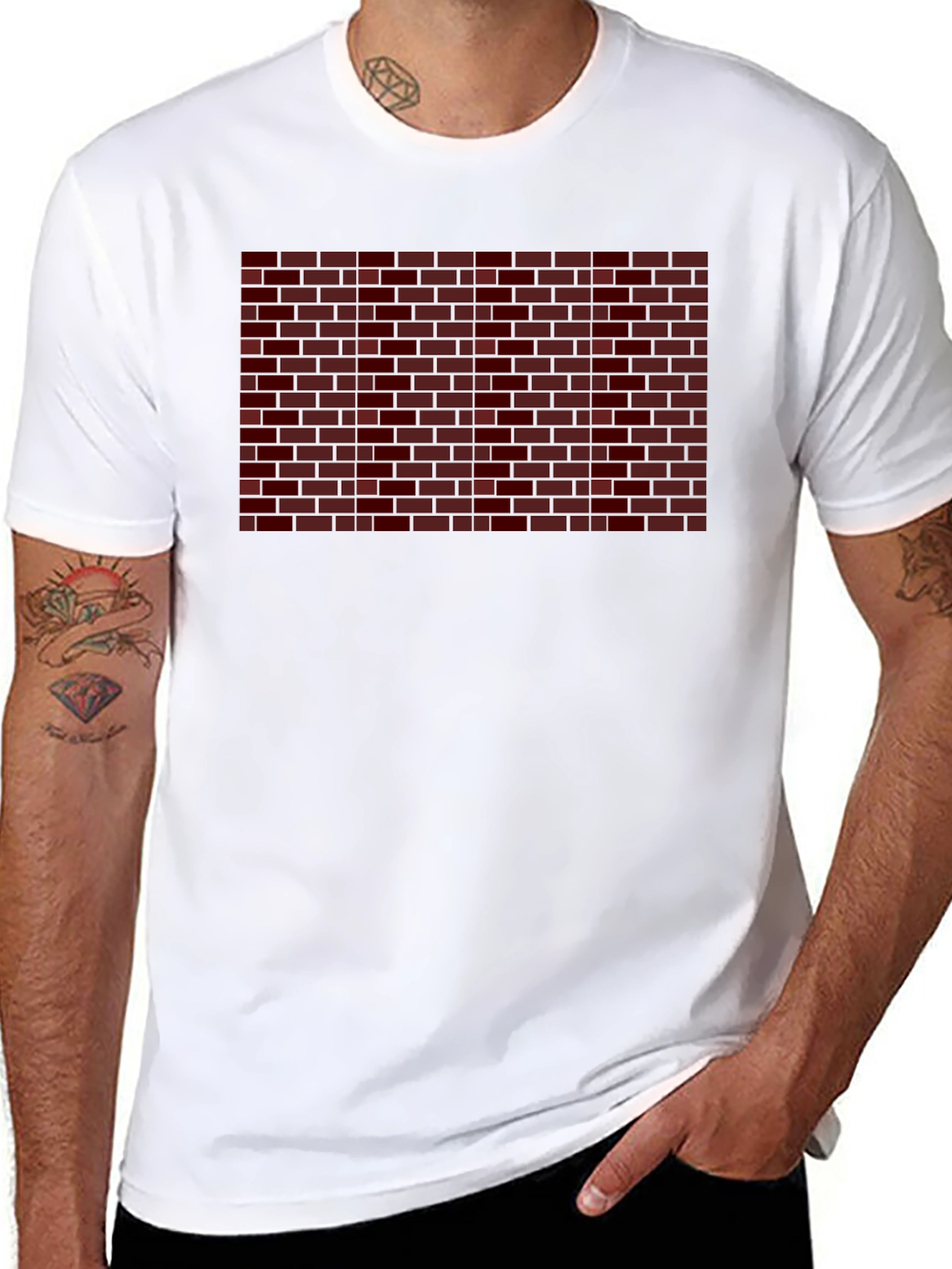 Brick Wall Graphic Print T-Shirt