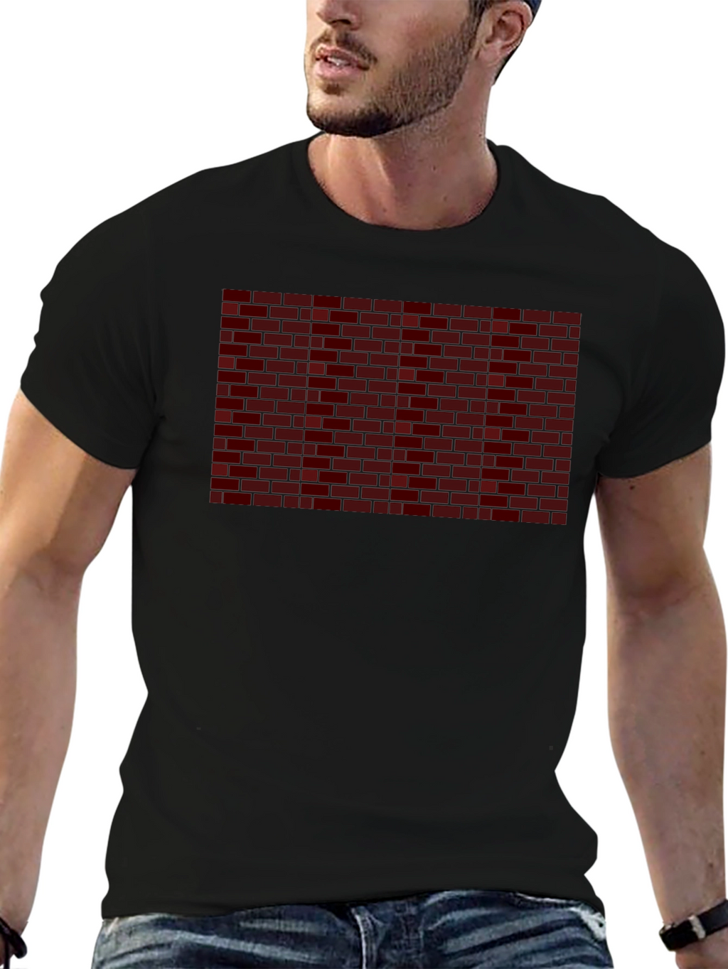 Brick Wall Graphic Print T-Shirt