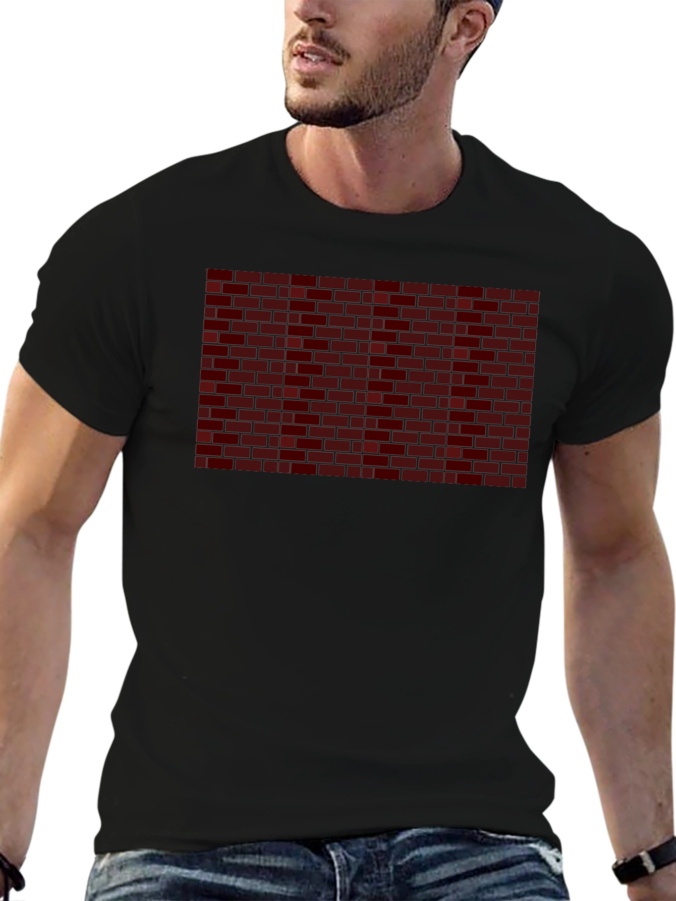 Brick Wall Graphic Print T-Shirt