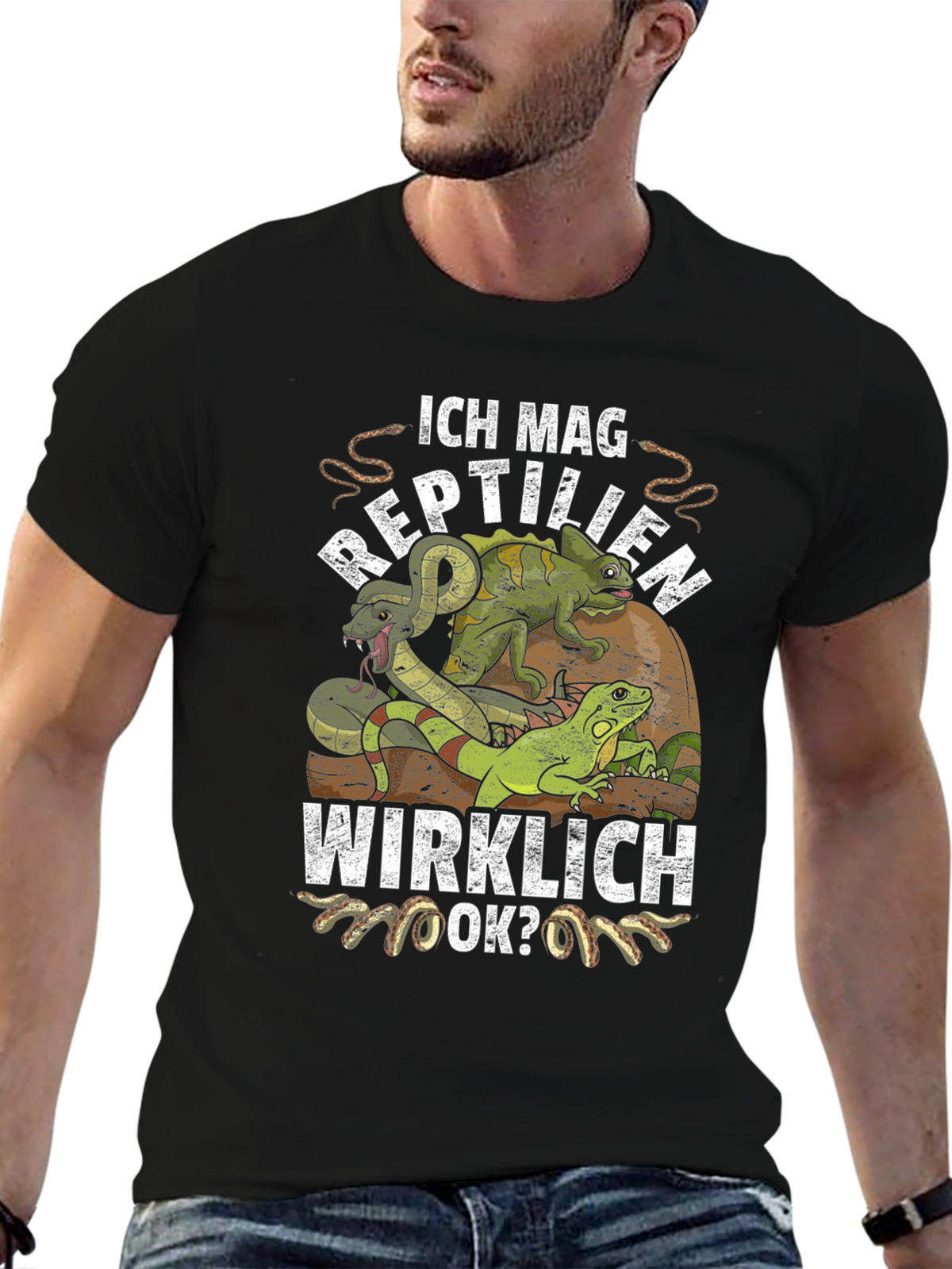 Ich Mag Reptilien T-Shirt - Reptile Lover Tee