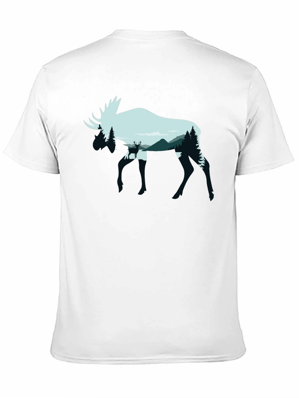 Moose Silhouette Graphic Tee - Nature Lovers Shirt
