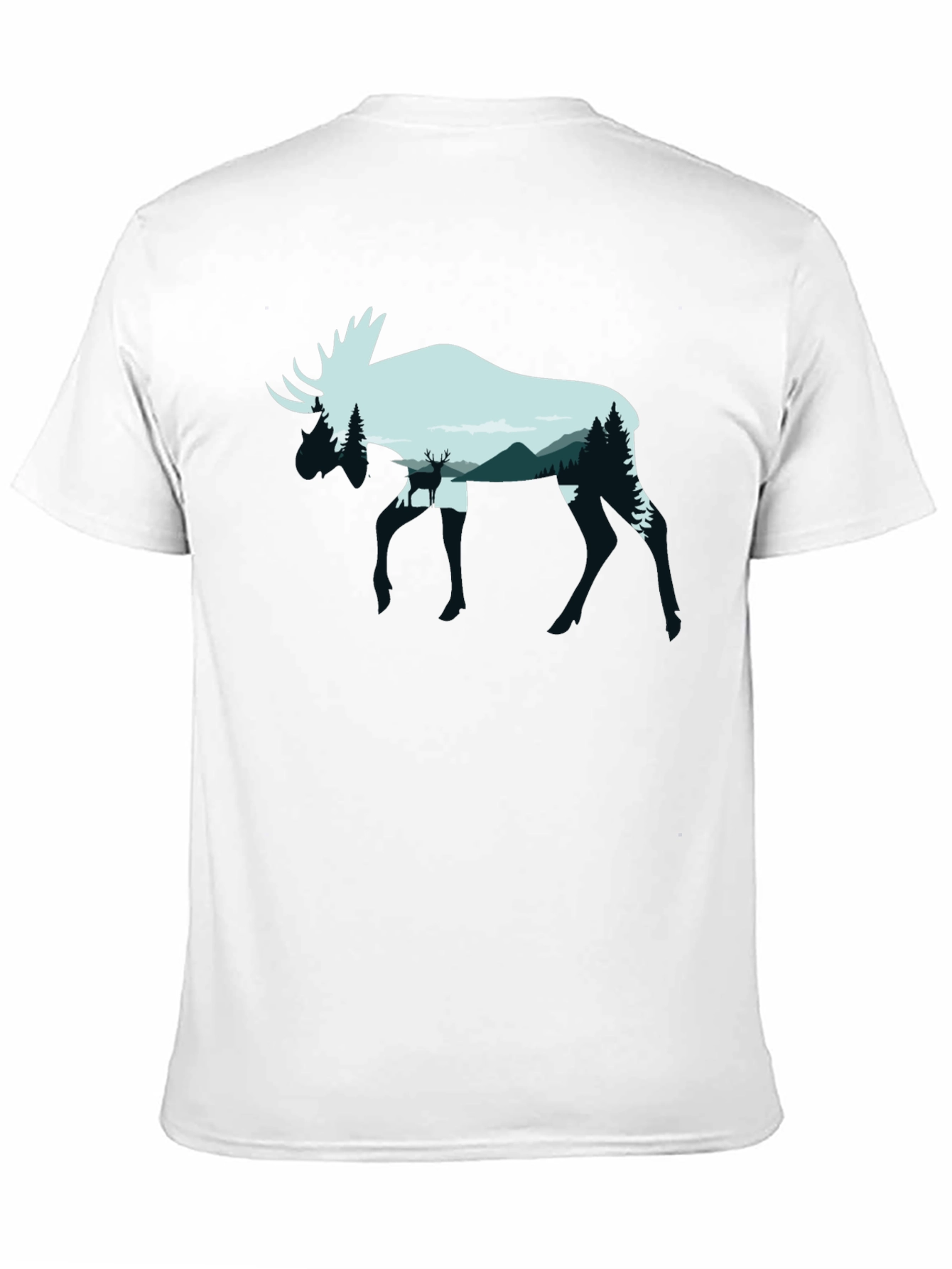 Moose Silhouette Graphic Tee - Nature Lovers Shirt