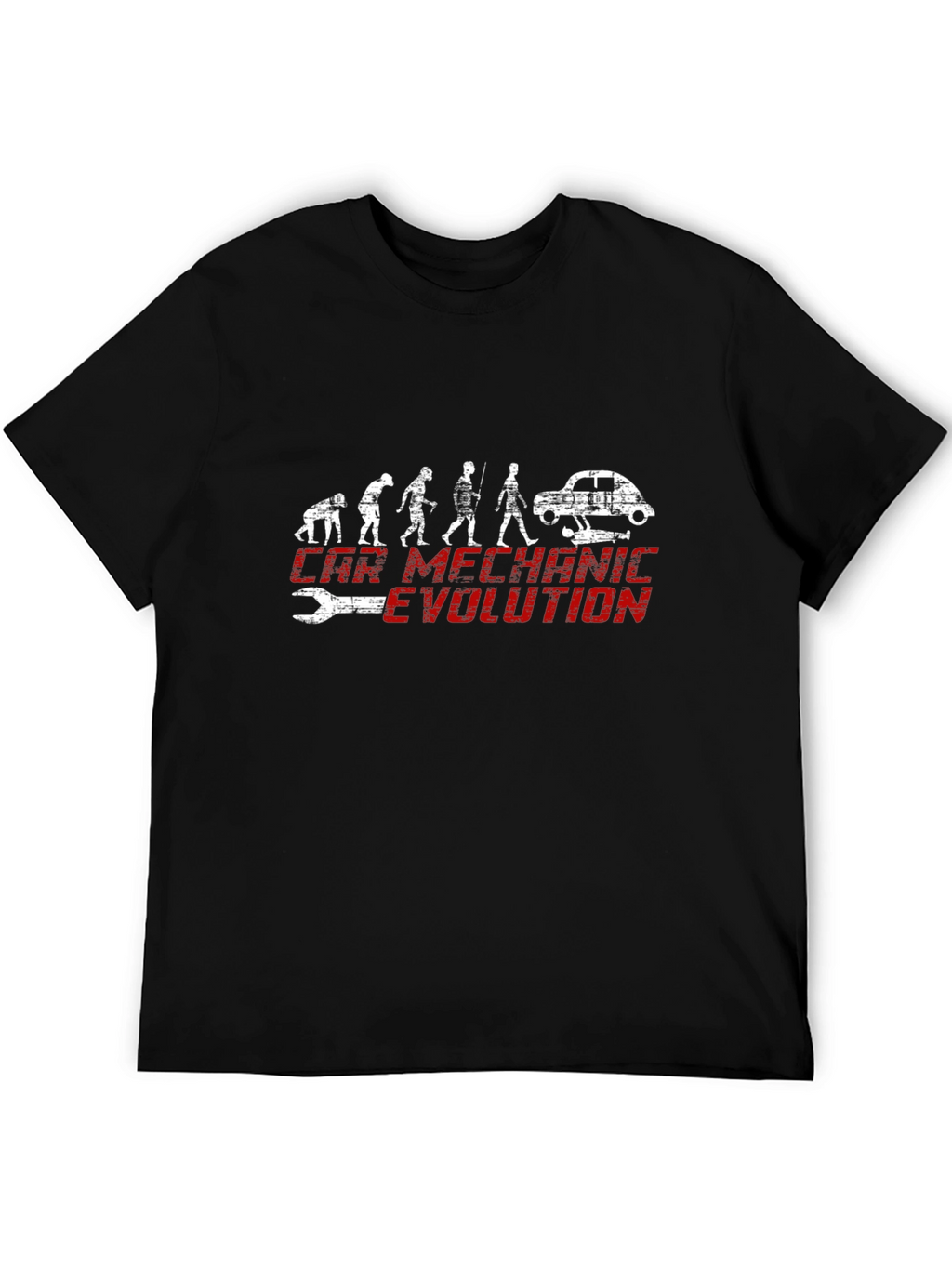 Car Mechanic Evolution Black Graphic Tee