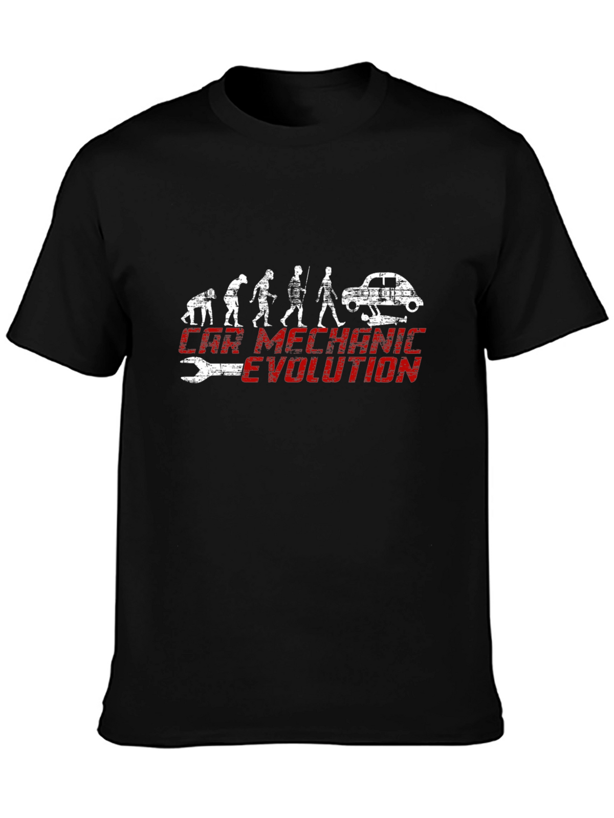 Car Mechanic Evolution Black Graphic Tee