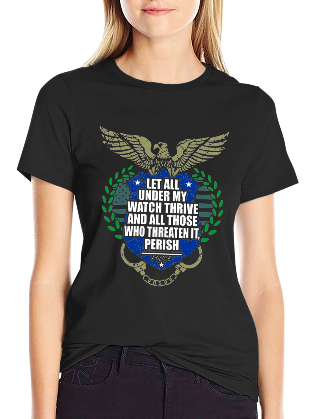 Police Thrive and Perish Graphic T-Shirt