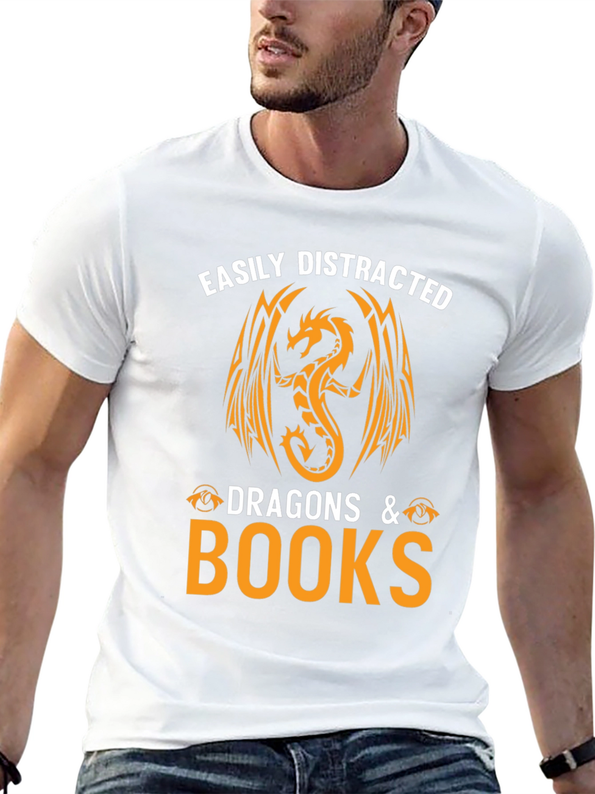 Easily Distracted by Dragons & Books T-Shirt