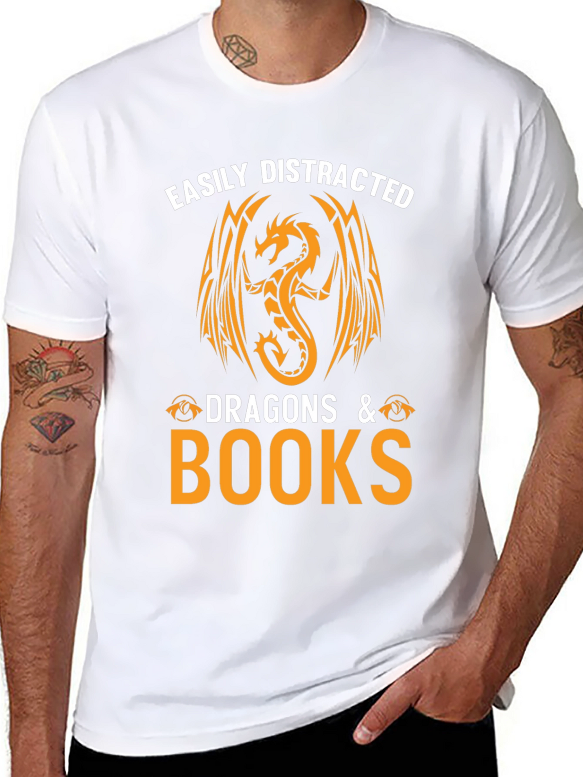 Easily Distracted by Dragons & Books T-Shirt