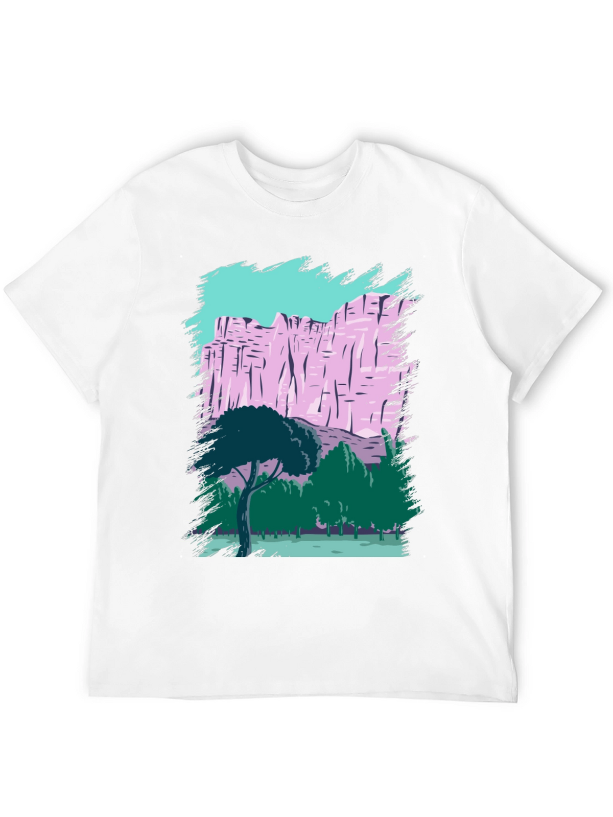 Nature Scene Graphic Tee - Black