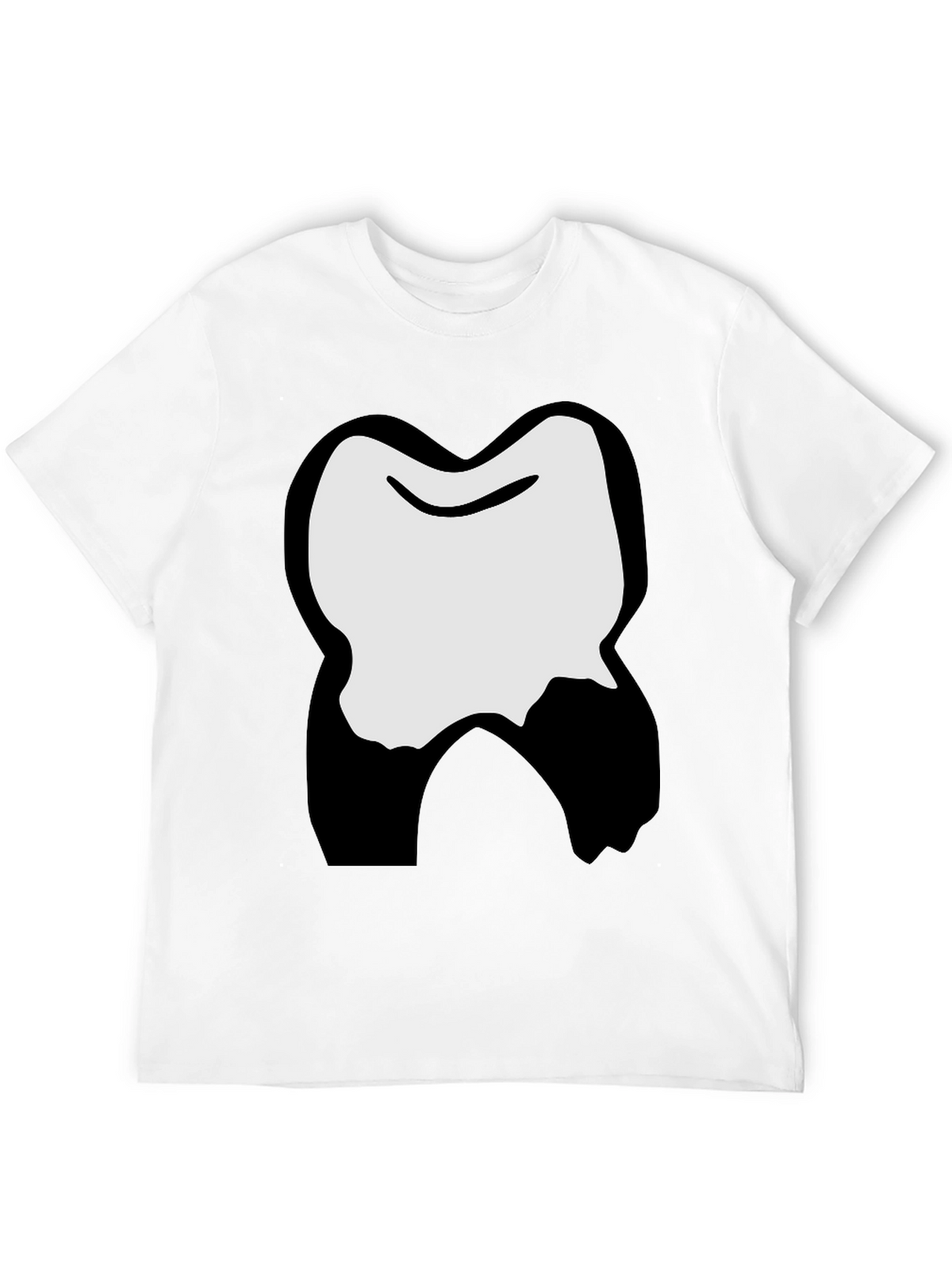 Funny Cartoon Tooth Graphic Black T-Shirt