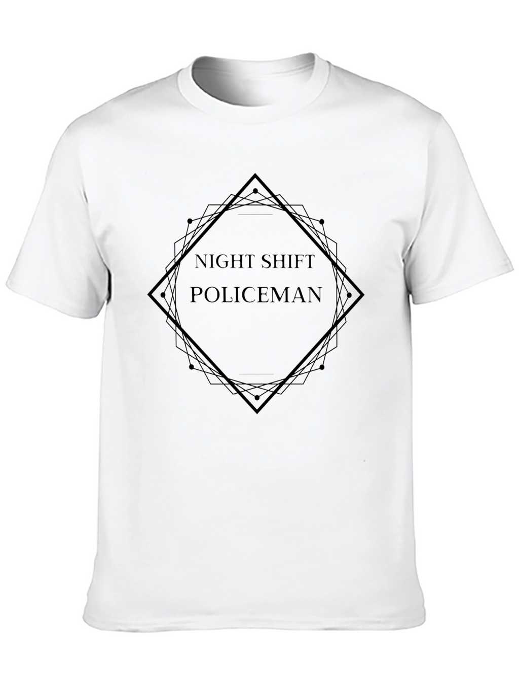 Night Shift Policeman Graphic Tee - Mens Black T-Shirt