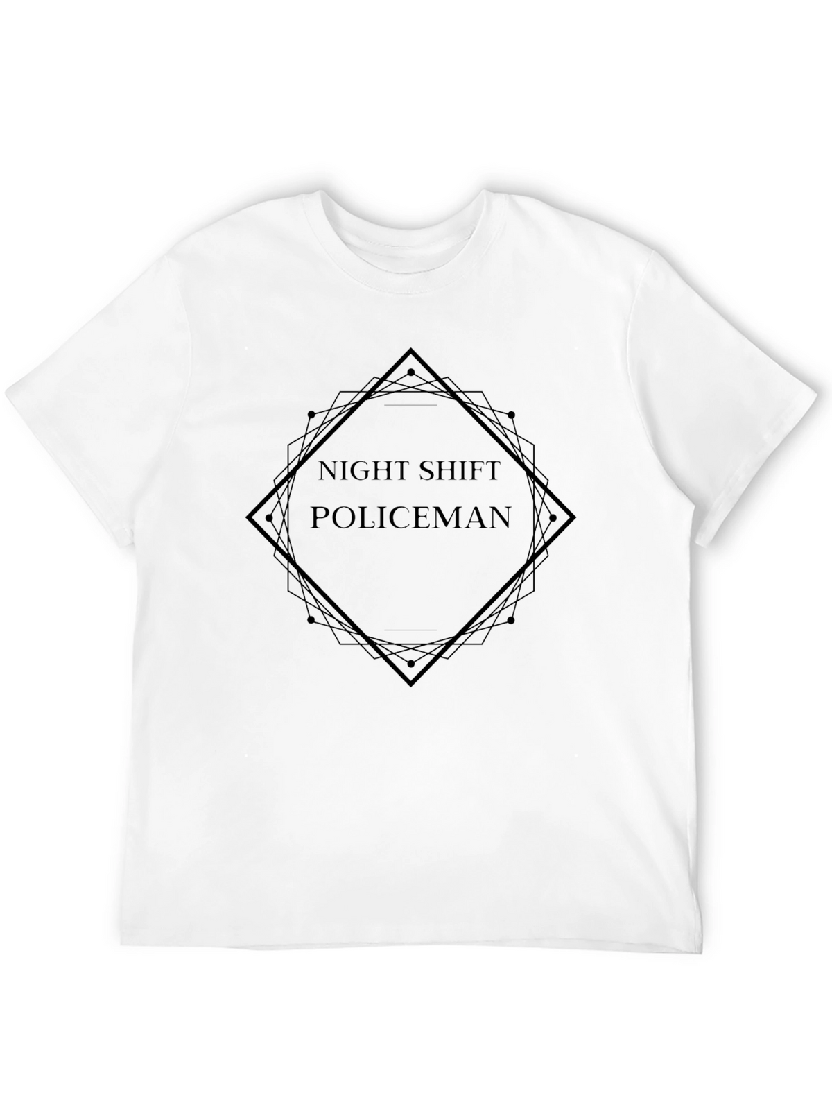 Night Shift Policeman Graphic Tee - Mens Black T-Shirt