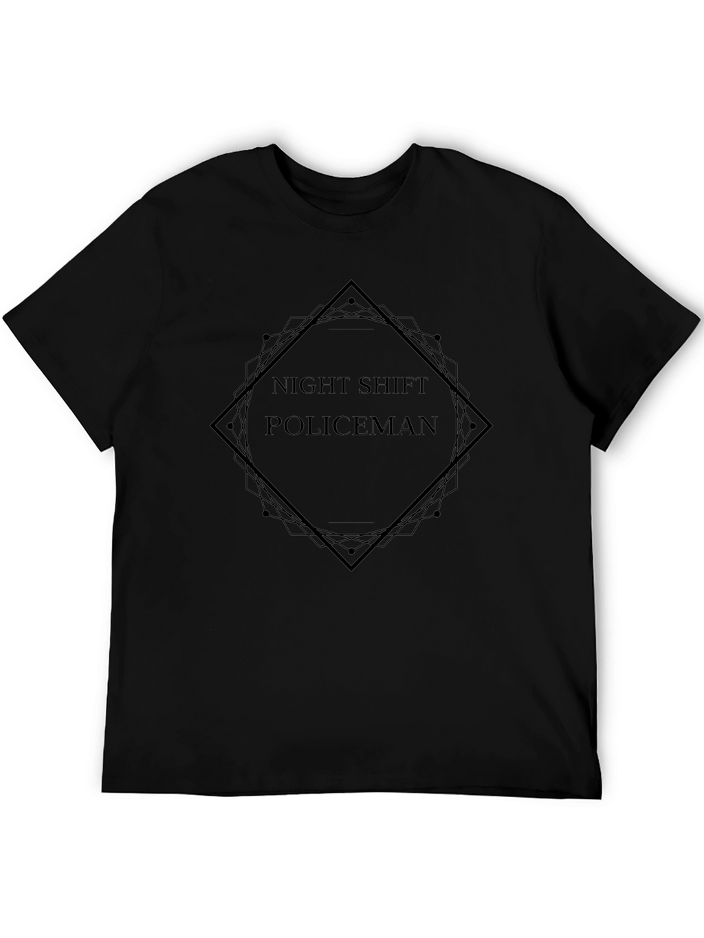 Night Shift Policeman Graphic Tee - Mens Black T-Shirt