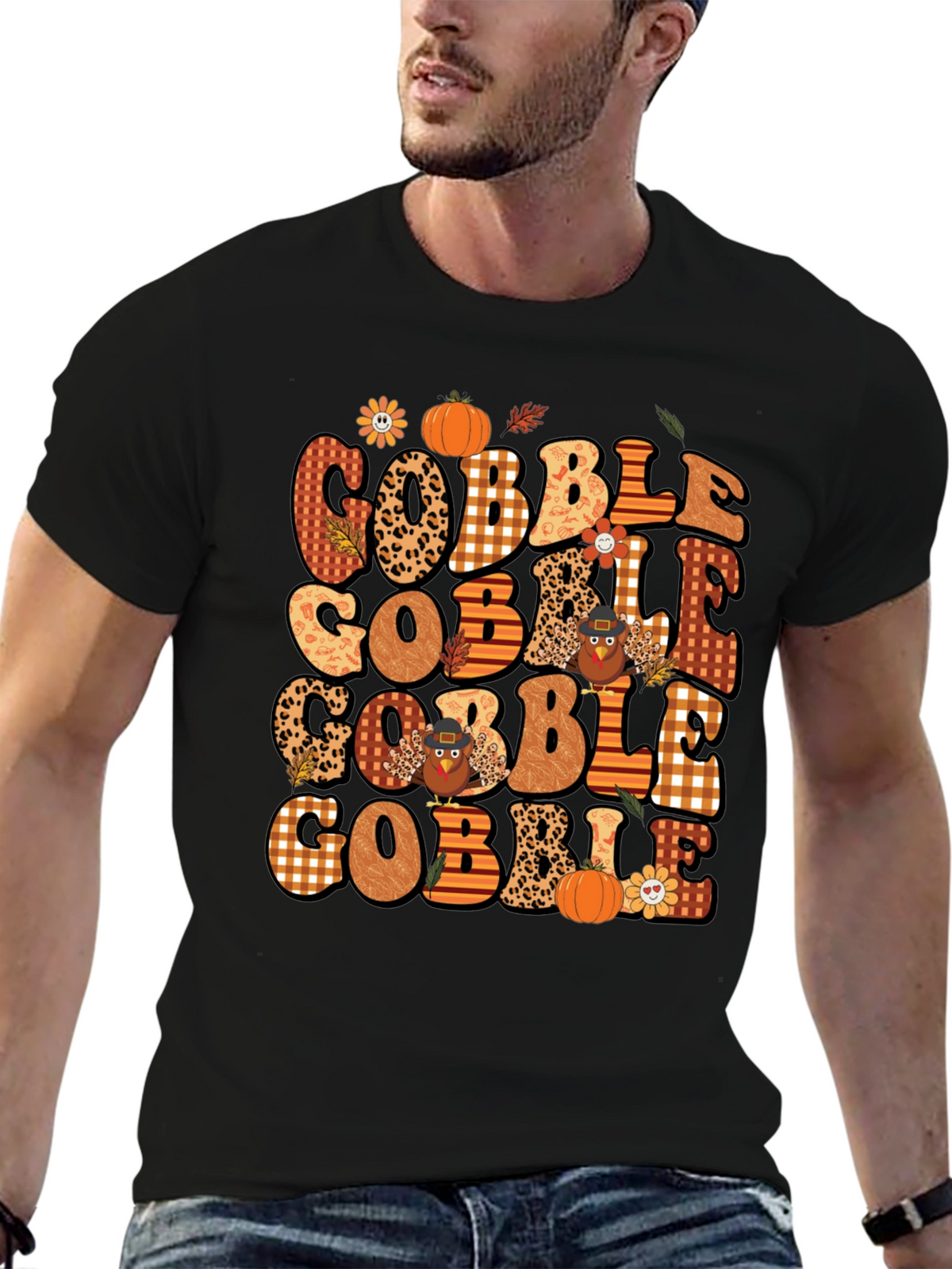 Gobble Thanksgiving T-Shirt - Festive Fall Design