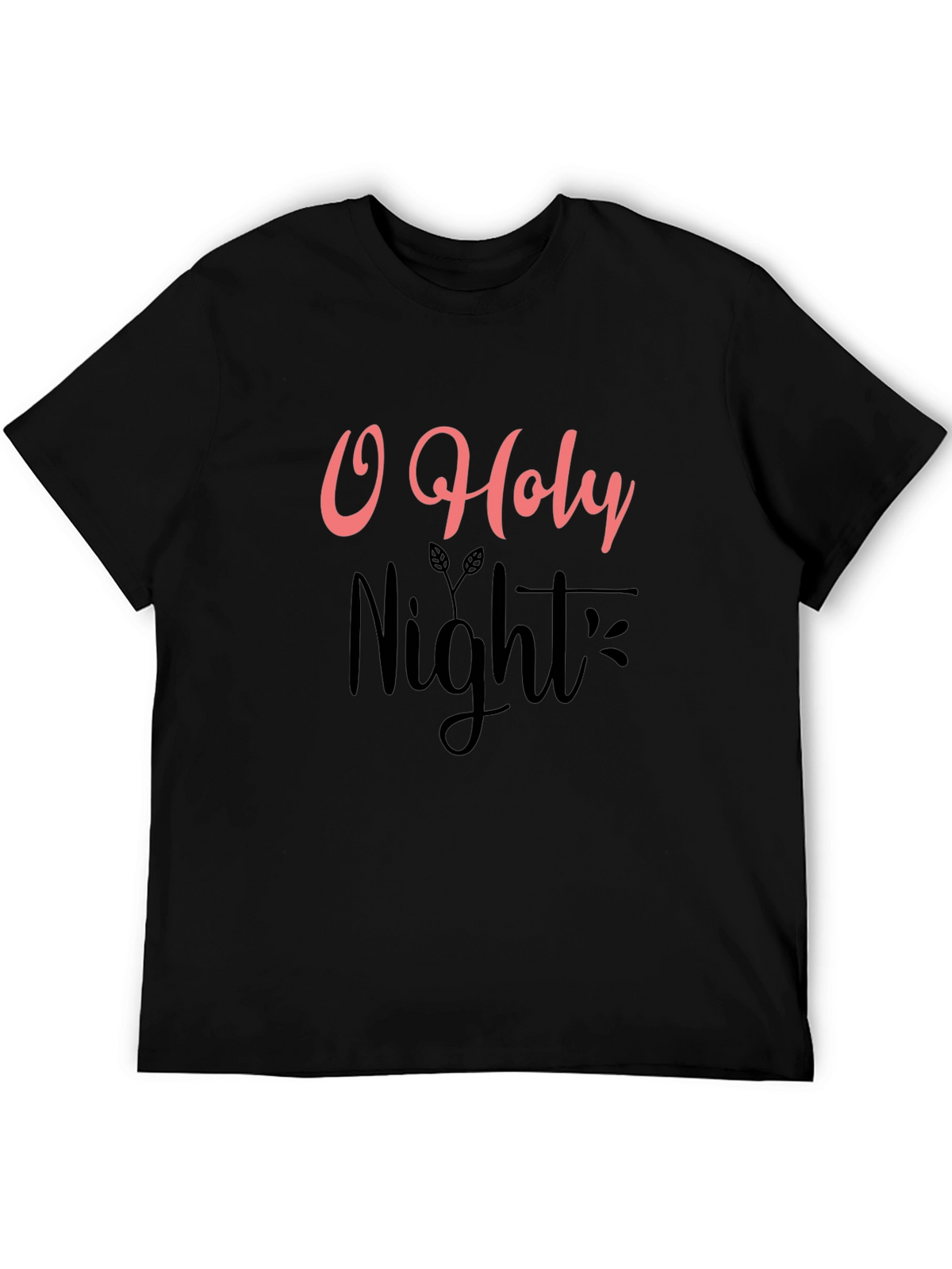 O Holy Night Graphic Tee - Black Holiday T-Shirt