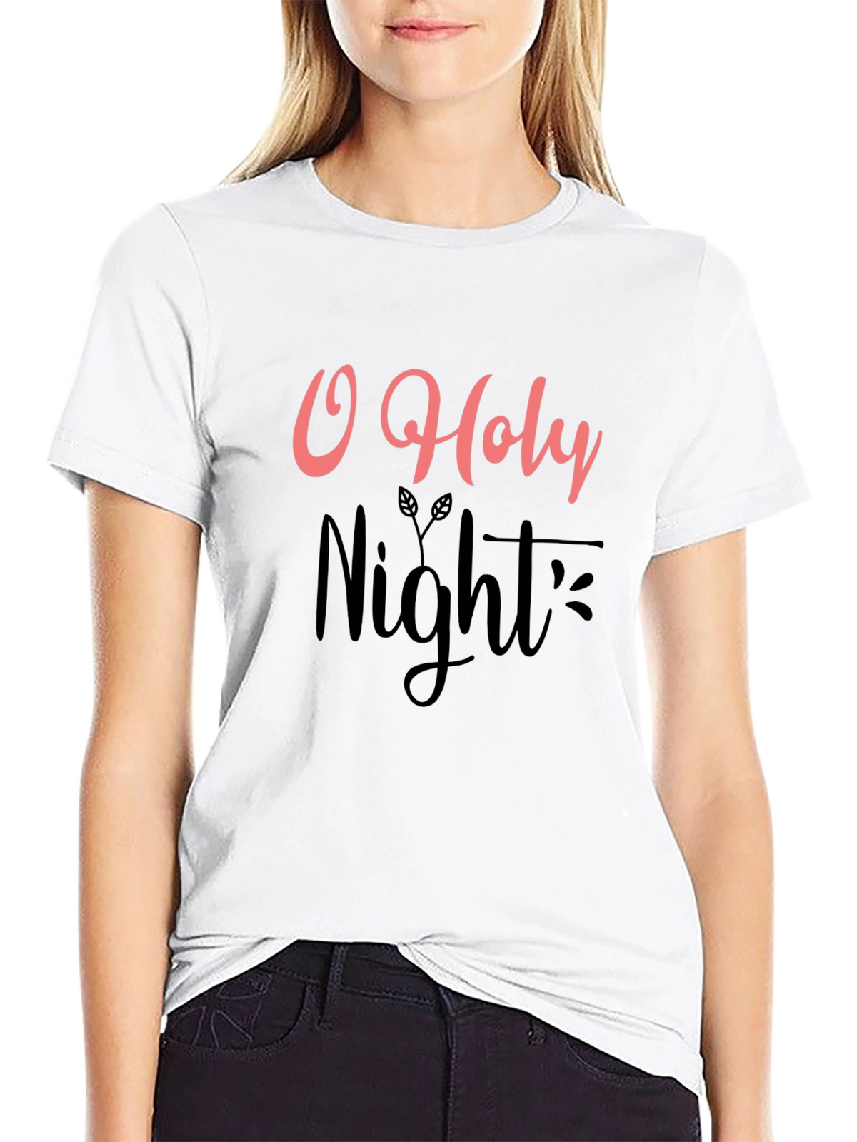 O Holy Night Graphic Tee - Black Holiday T-Shirt
