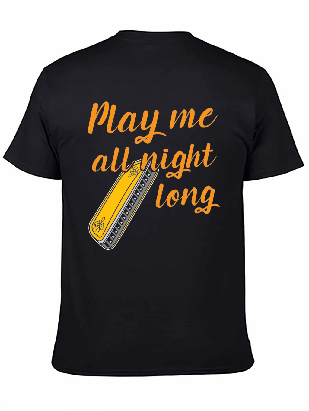Play All Night Long T-Shirt - Harmonica Music Tee