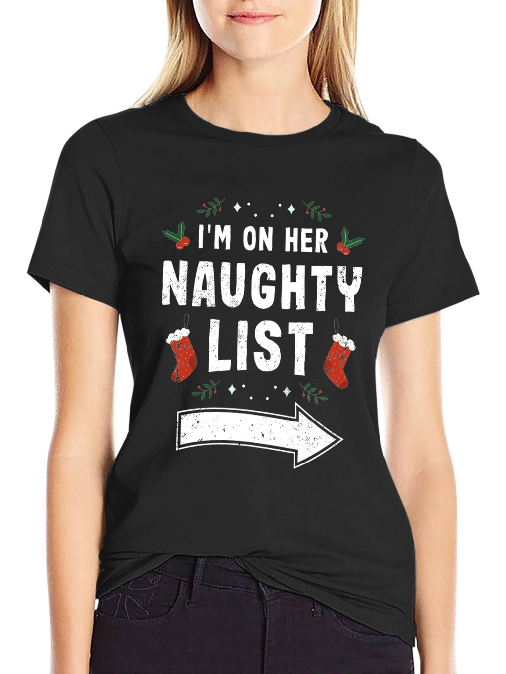 Naughty List Christmas Graphic Tee