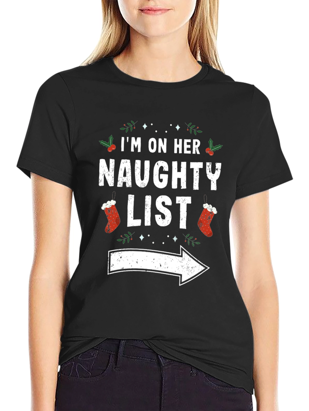 Naughty List Christmas Graphic Tee