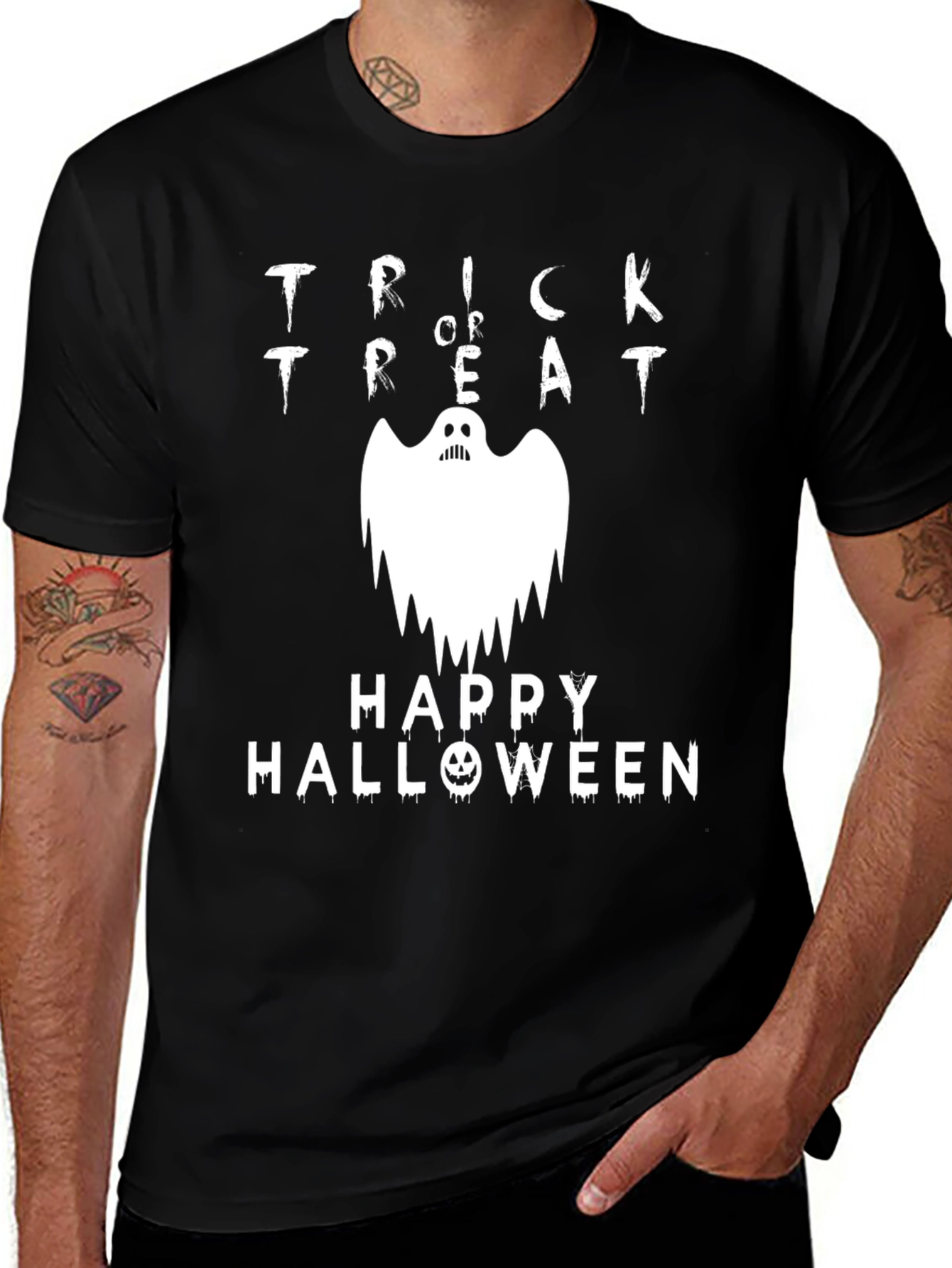 Trick or Treat Ghost Halloween Graphic Tee