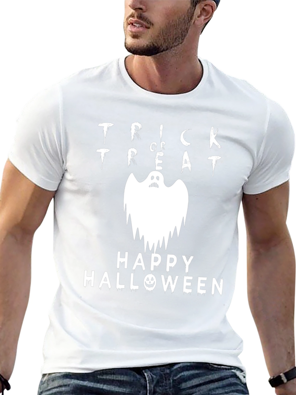 Trick or Treat Ghost Halloween Graphic Tee