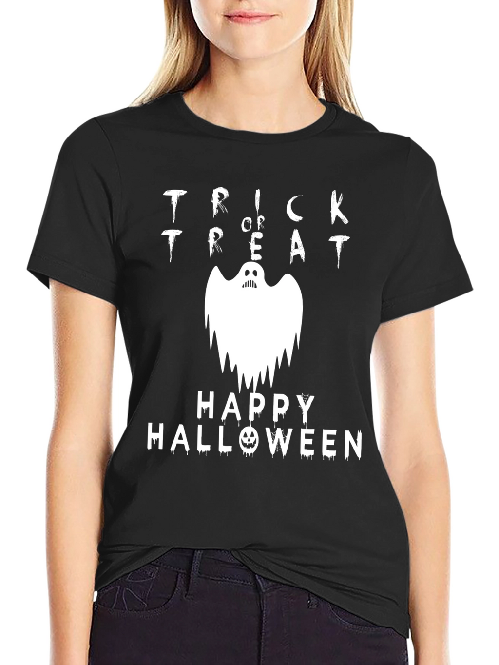 Trick or Treat Ghost Halloween Graphic Tee
