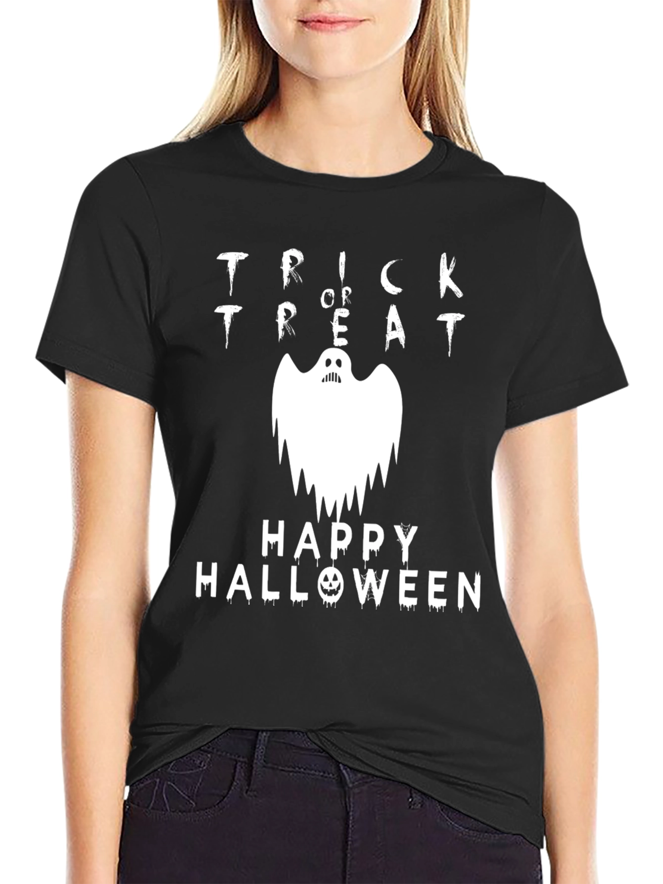 Trick or Treat Ghost Halloween Graphic Tee