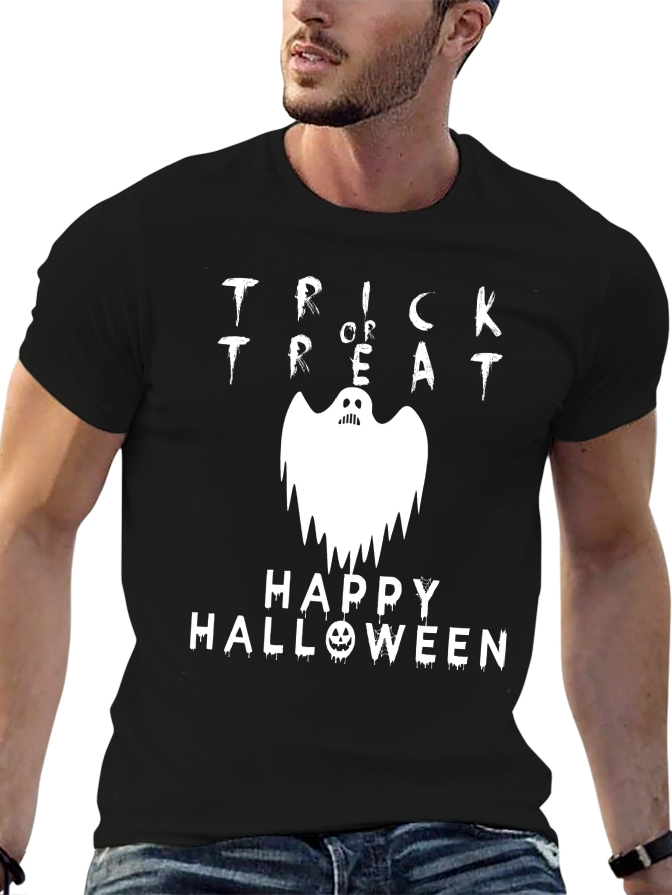 Trick or Treat Ghost Halloween Graphic Tee