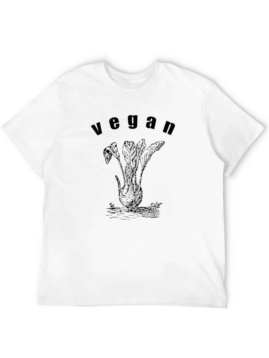 Vegan Root Vegetable Graphic Tee - Black Cotton