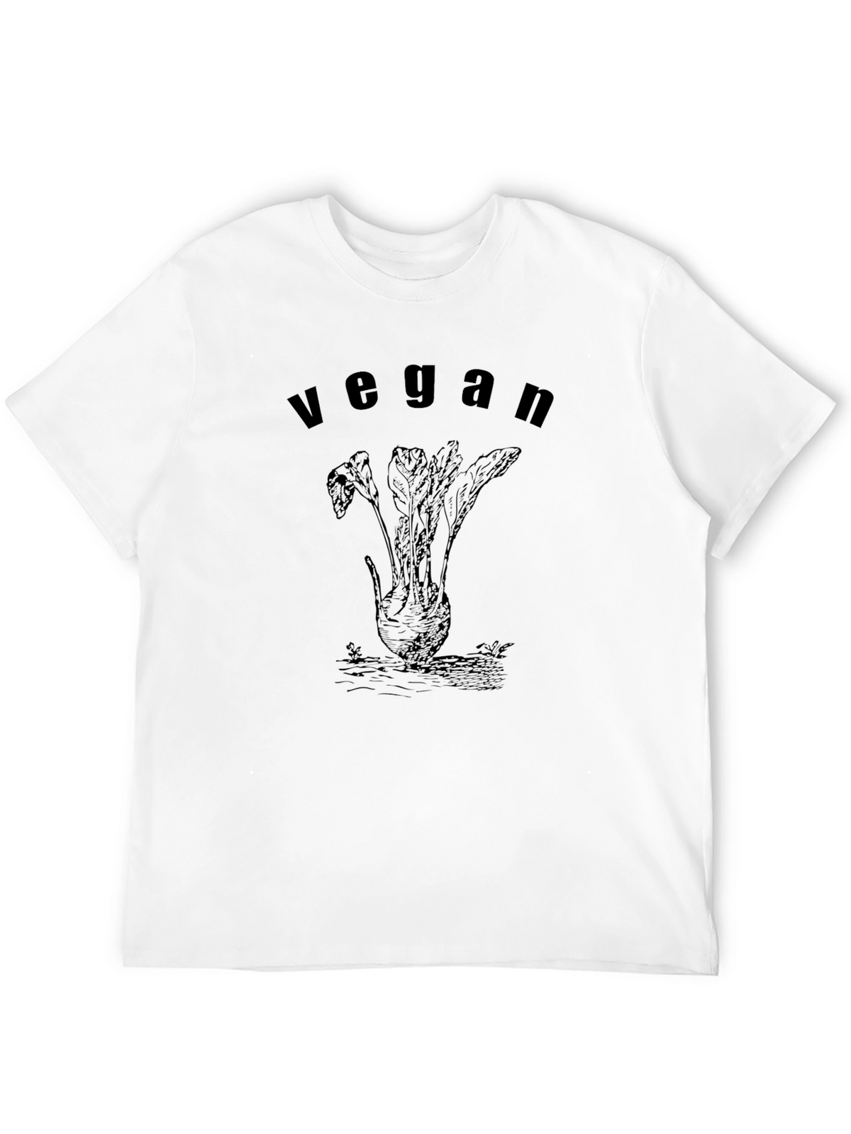 Vegan Root Vegetable Graphic Tee - Black Cotton