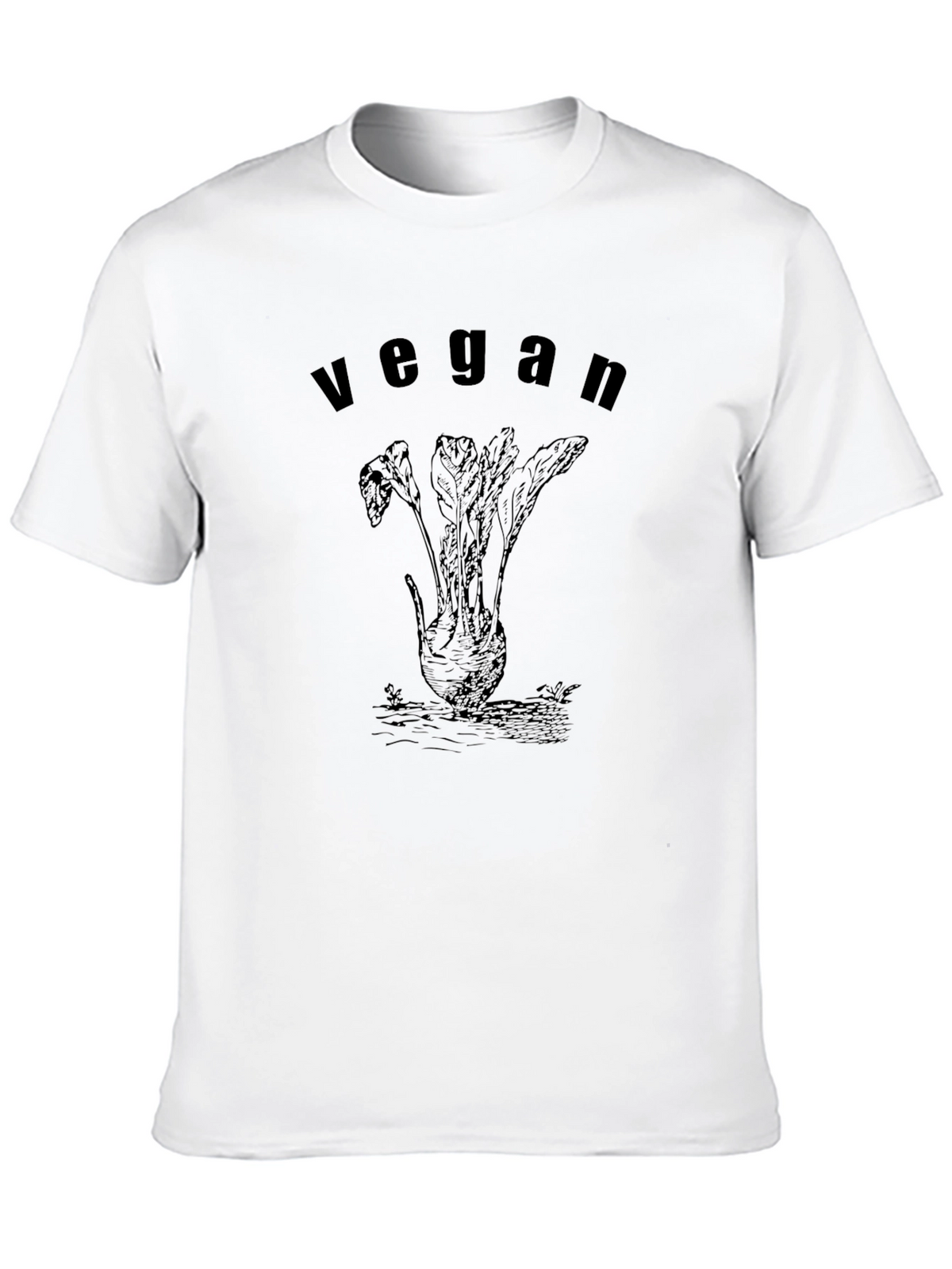 Vegan Root Vegetable Graphic Tee - Black Cotton