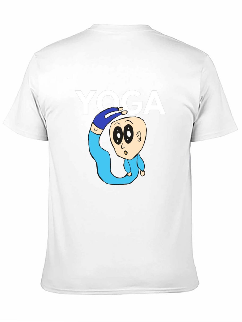Yoga Cartoon Graphic Tee - Black Cotton Blend