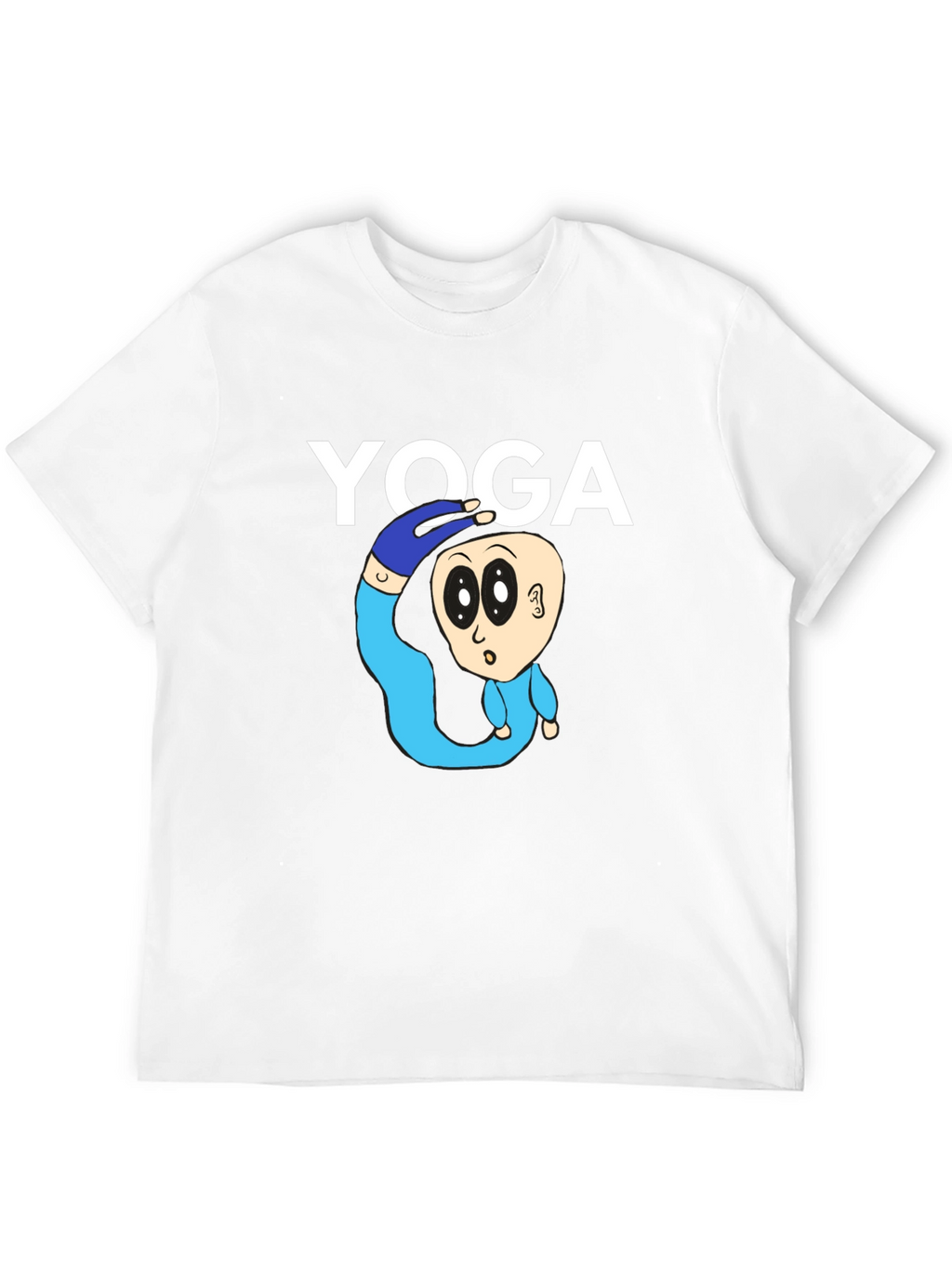 Yoga Cartoon Graphic Tee - Black Cotton Blend
